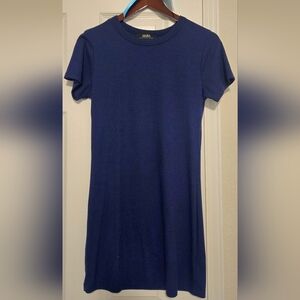 Short Sleeve Ribbed Knit Mini Dress